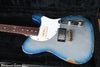 LSL Instruments Bad Bone 290 Lake Placid Blue Sparkle Burst to Silver Sparkle Heavy Aged "Blues"