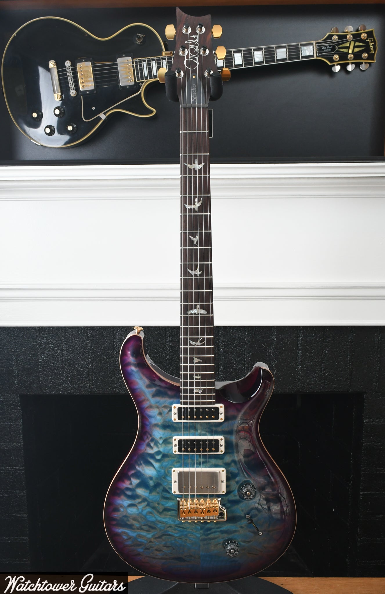 Paul Reed Smith PRS Studio Wood Library 10 Top Quilt, Brazilian Board, Korina, Aquableux Purple Burst Serial#0374256