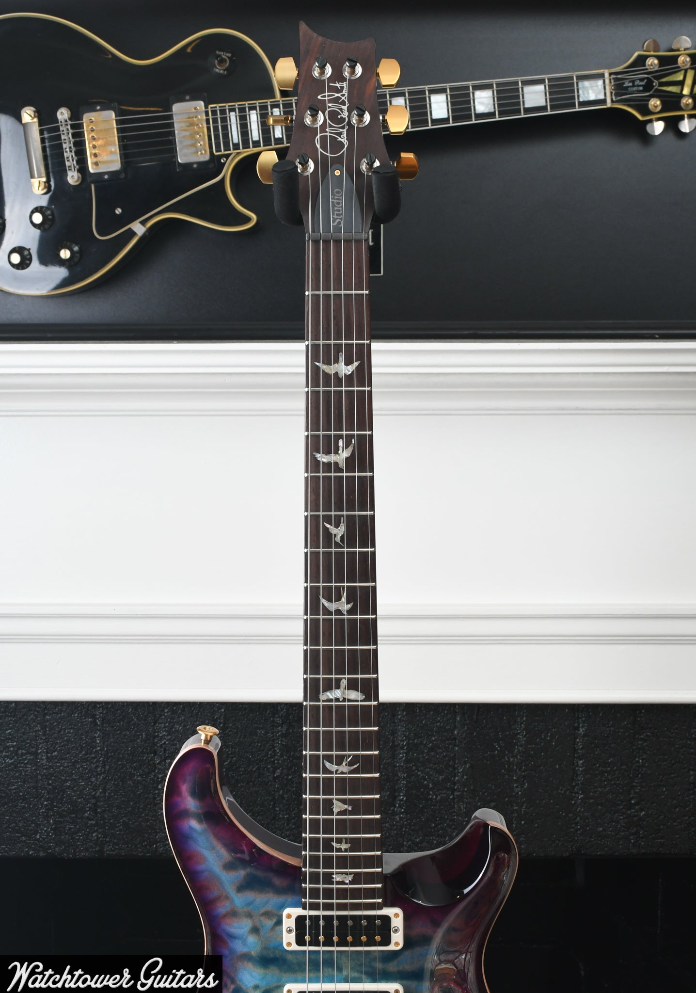 Paul Reed Smith PRS Studio Wood Library 10 Top Quilt, Brazilian Board, Korina, Aquableux Purple Burst Serial#0374256