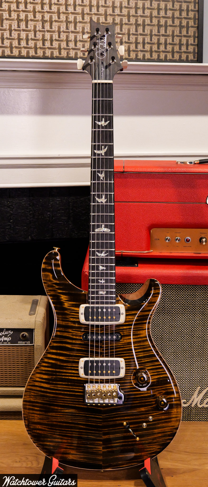 Paul Reed Smith PRS Modern Eagle V 10 Top Yellow Tiger