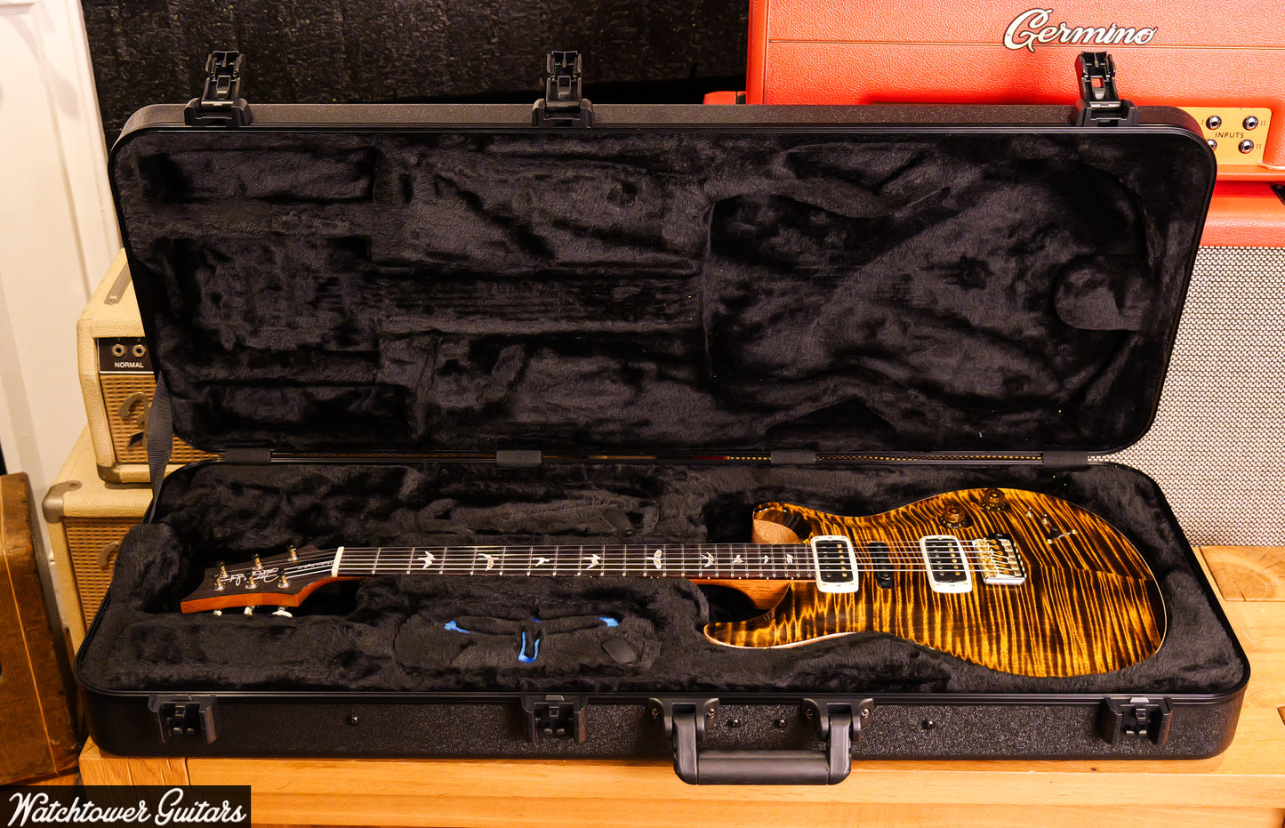 Paul Reed Smith PRS Modern Eagle V 10 Top Yellow Tiger