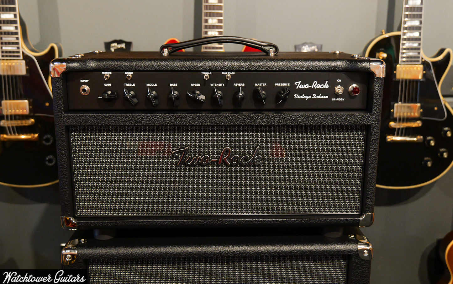 Two Rock Vintage Deluxe 40 Watt Head 6V6 Black Bronco/Modern Silver Grill (SN369)