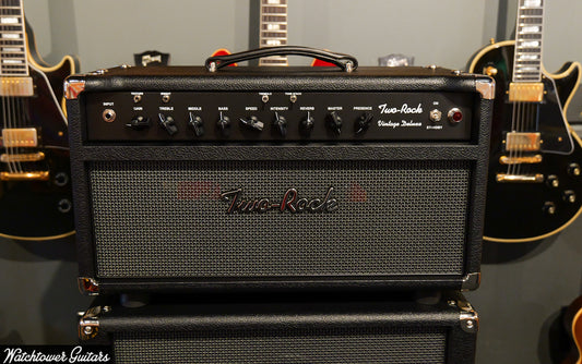 Two Rock Vintage Deluxe 40 Watt Head 6V6 Black Bronco/Modern Silver Grill (SN369)