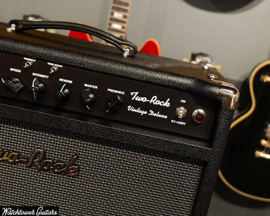 Two Rock Vintage Deluxe 40 Watt Head 6V6 Black Bronco/Modern Silver Grill (SN369)