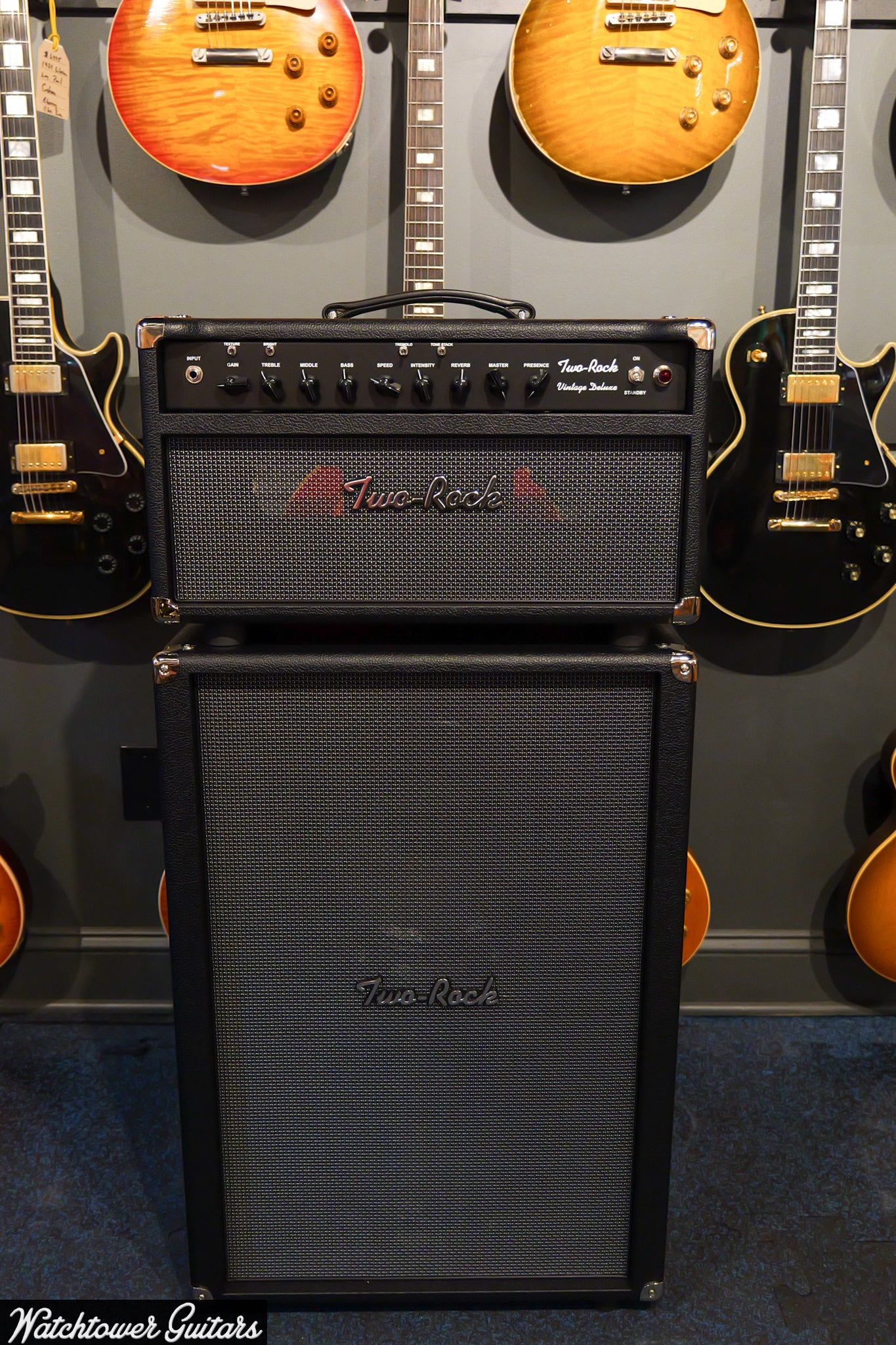 Two Rock Vintage Deluxe 40 Watt Head 6V6 Black Bronco/Modern Silver Grill (SN369)