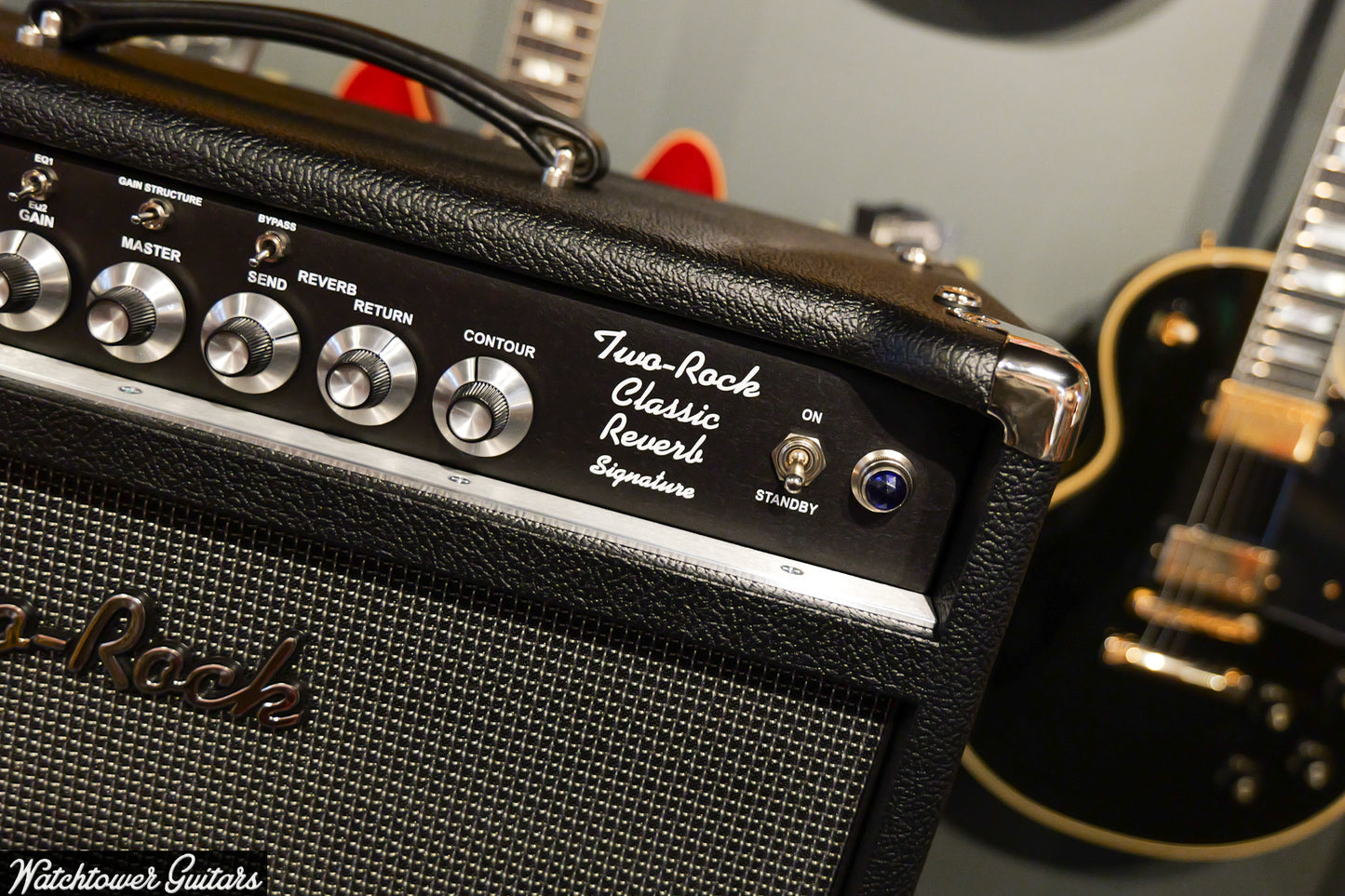 Two Rock Classic Reverb Signature 100/50 Watt Head Black Bronco/Modern Silver Grill (SN 1330 or 1331)