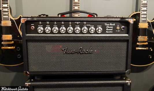 Two Rock Classic Reverb Signature 100/50 Watt Head Black Bronco/Modern Silver Grill (SN 1330 or 1331)
