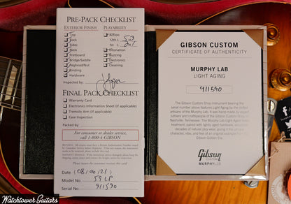 2021 Gibson 1959 Standard Murphy Lab Light Aged Cherry Tea Burst