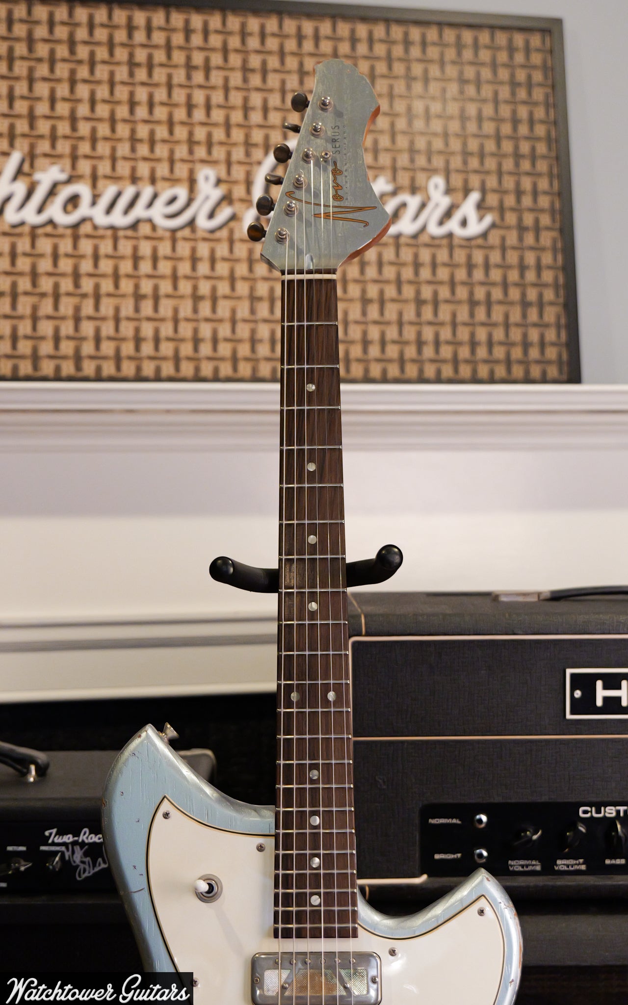 2024 Novo Guitars Serus P2 Gold Foil Pickups Ice Blue Metallic