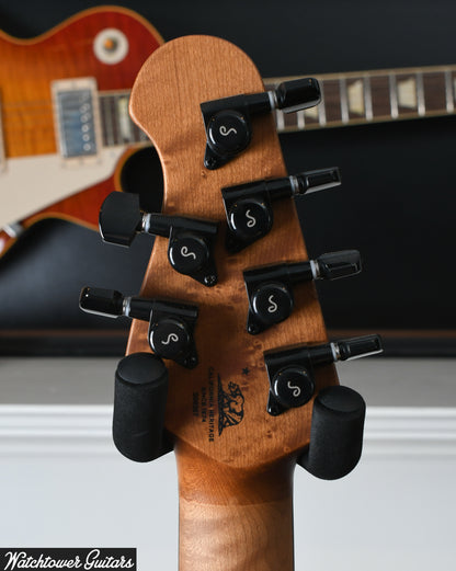 Ernie Ball Music Man Jason Richardson Cutlass Natural Buckeye Burl, Black Burst