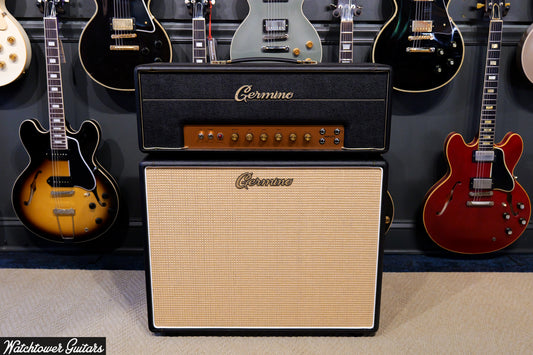 Germino Lead 55 LV Master Volume & Style II 2x12 Cabinet Black Tolex