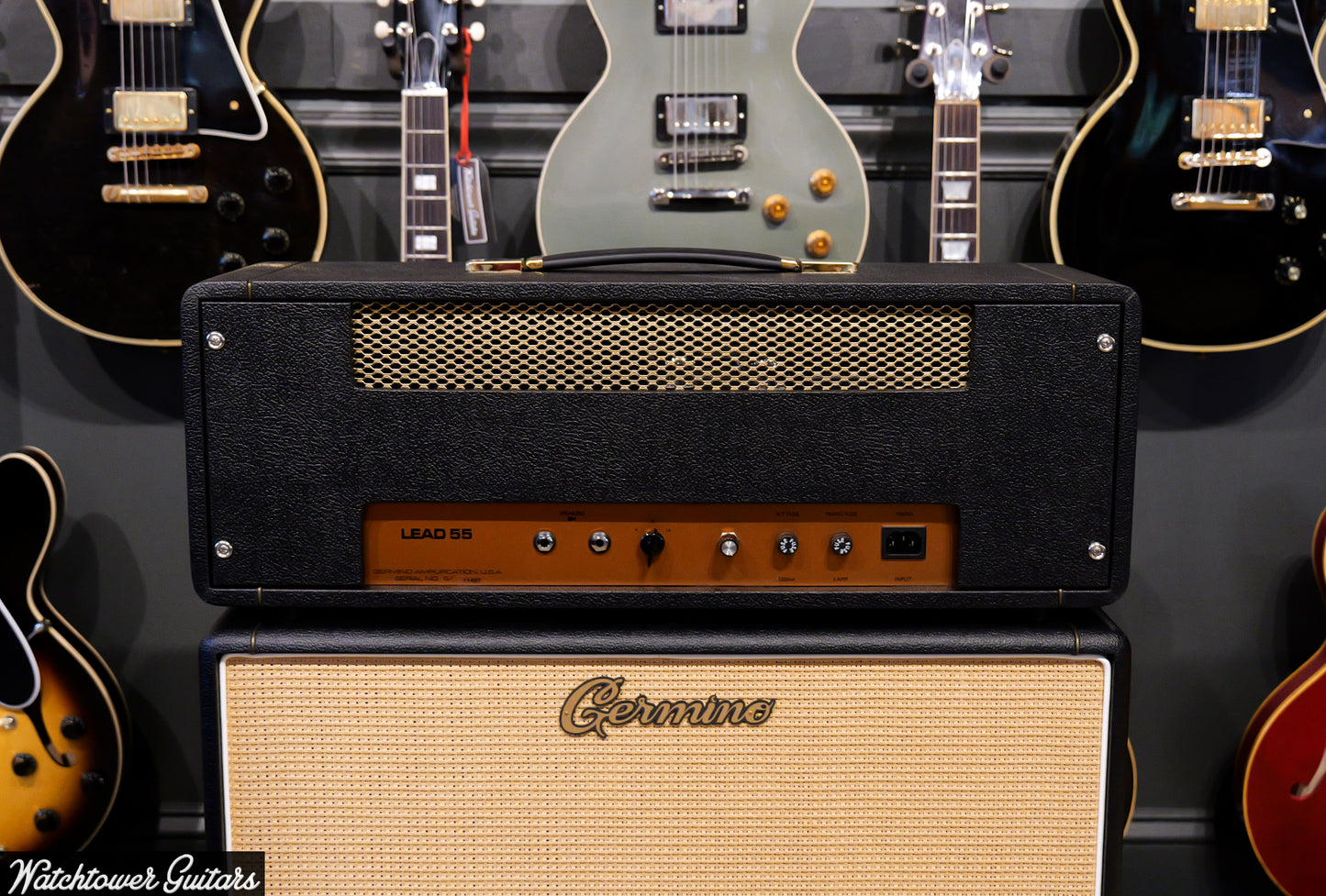 Germino Lead 55 LV Master Volume & Style II 2x12 Cabinet Black Tolex