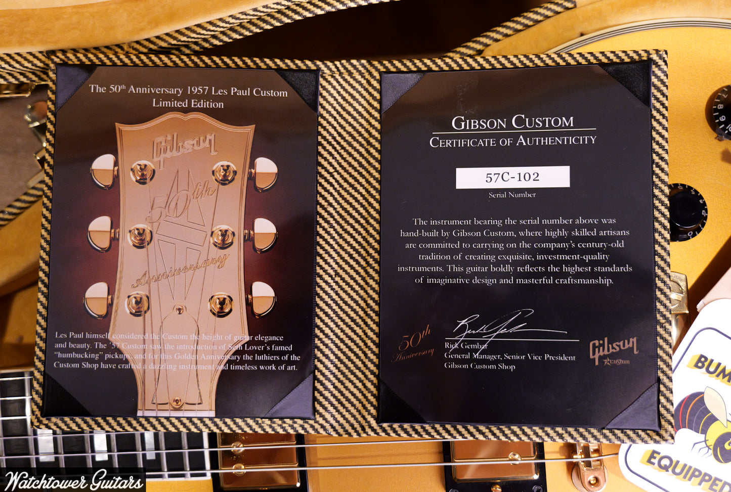 2007 Gibson Les Paul Custom 1957 50th Anniversary #102 Gold