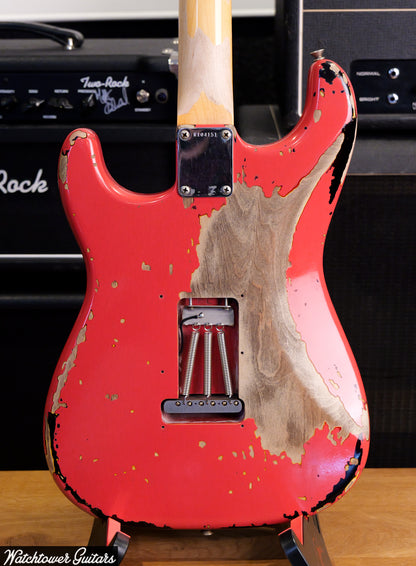 2022 Fender Custom Shop Michael Landau Signature 1963 Stratocaster Fiesta Red over 3-Color Sunburst