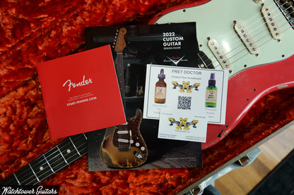 2022 Fender Custom Shop Michael Landau Signature 1963 Stratocaster Fiesta Red over 3-Color Sunburst