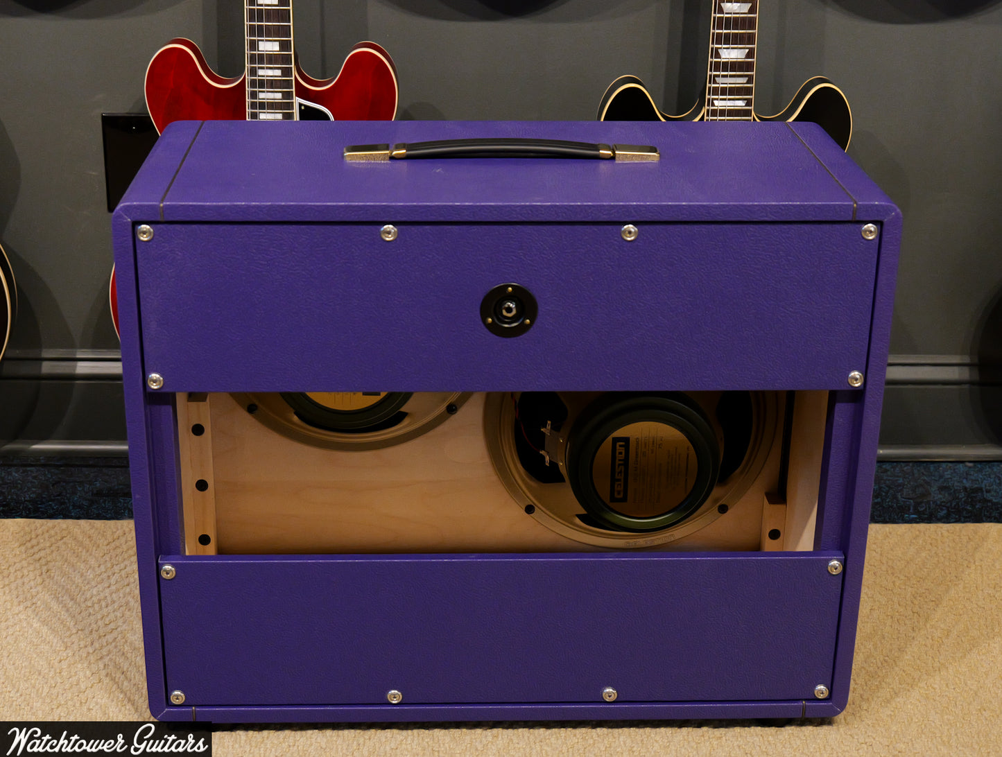 Germino Lead 55 LV Master Volume & Style II 2x12 Cabinet Purple Tolex