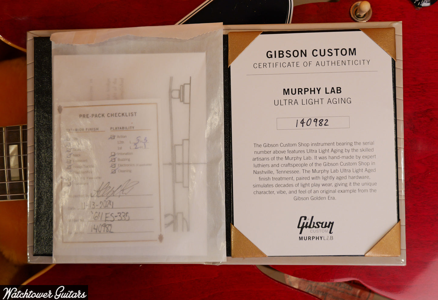 2024 Gibson 1964 ES-335 Sixties Cherry Ultra Light Aged Murphy Lab