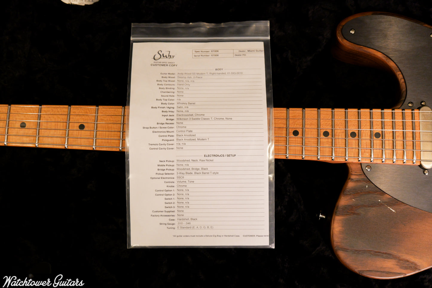 2022 Suhr Modern T Andy Wood Signature Whiskey Barrel