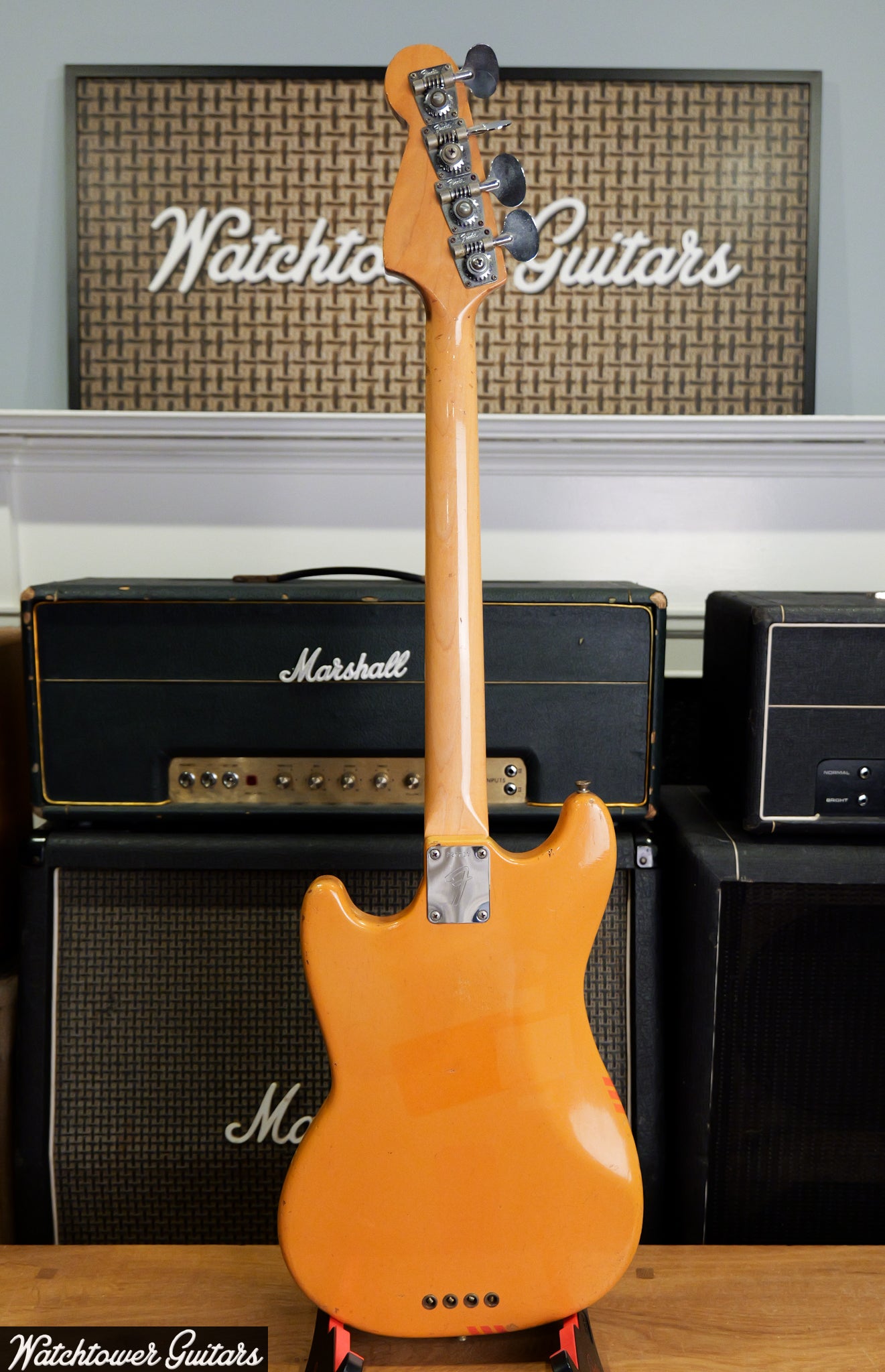 1969 Fender Mustang Bass Competition Orange with Matching Headstock