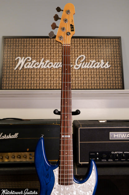 1990's ESP Japan 4 String Bass J-Four Translucent Blue