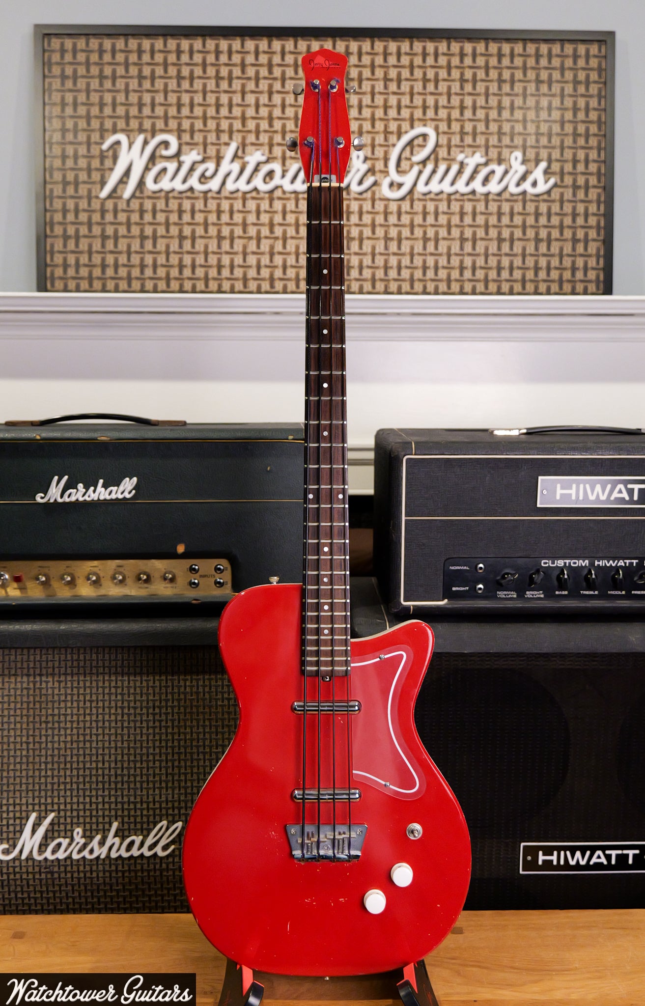 1998 Jerry Jones Neptune Short Scale Bass Red