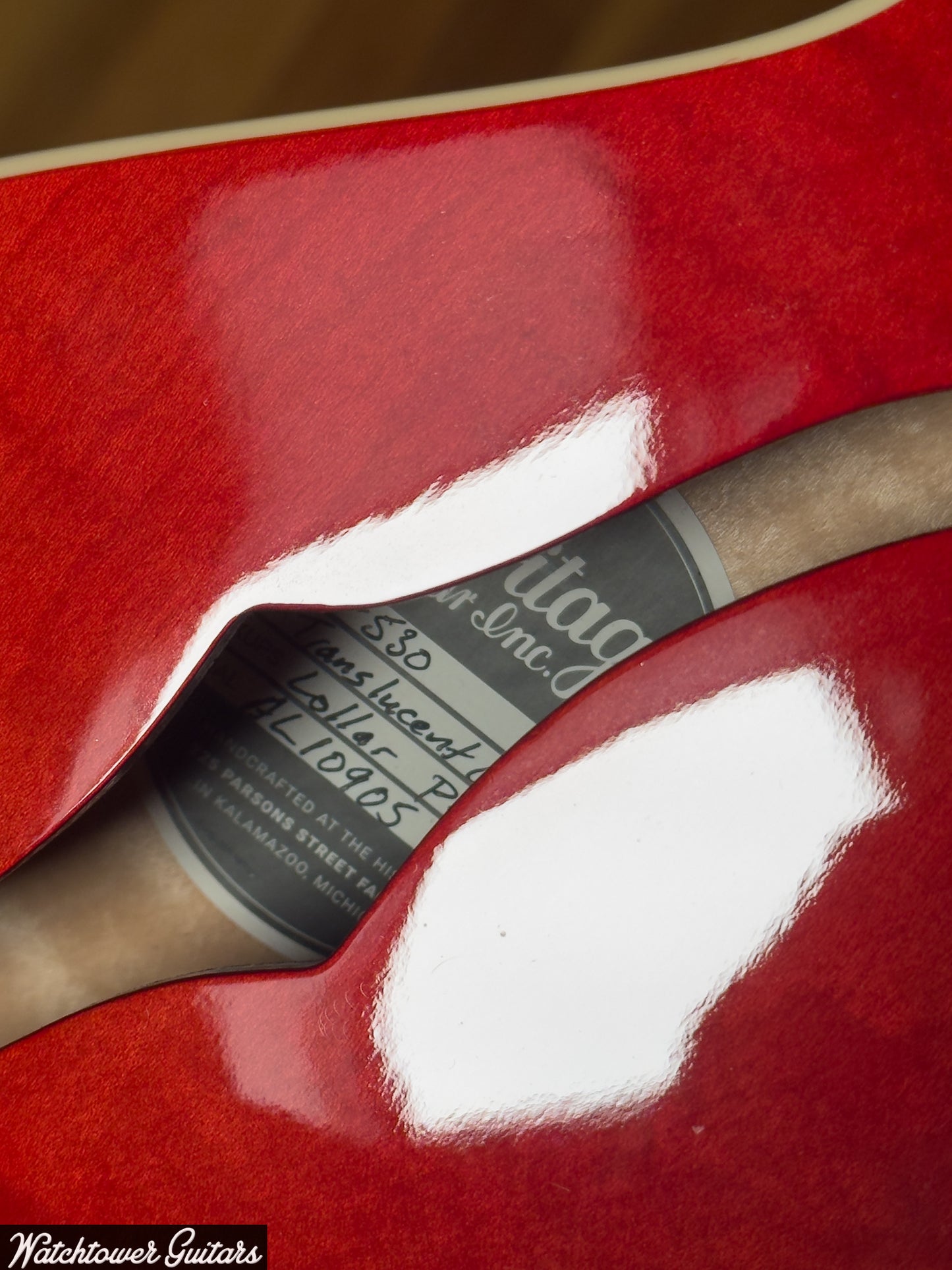 2024 Heritage H-530 Hollow Electric Guitar Trans Cherry