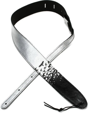 PRS 2.5" Leather Bird Strap Silver Shimmer