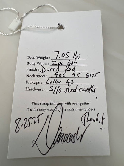 NEW Danocaster Single Cut Ducco Red