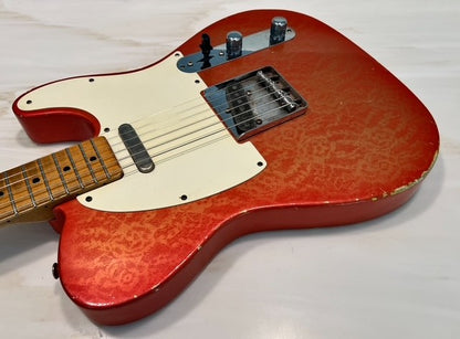 NEW Danocaster Single Cut Candy Apple Red over Gold Lace