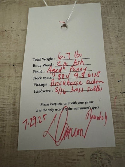 NEW Danocaster Single Cut Aged Penny