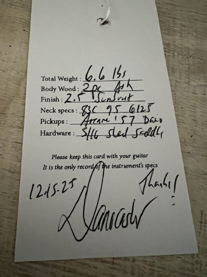 NEW Danocaster Single Cut Sunburst with Binding