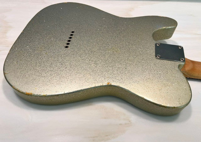 NEW Danocaster Single Cut Silver Sparkle