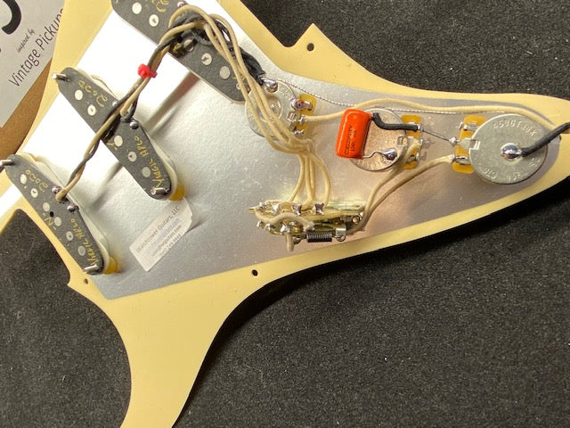 Virgil Arlo Model 1954 Strat Pickups, Tan covers wired in creme Pickguard EJ style !