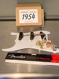 Virgil Arlo Model 1954 Strat Pickups, White covers wired in Fender Pickguard EJ style !