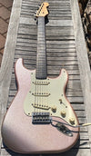 NEW Danocaster Double Cut Pink Champagne Sparkle with Rocketfire 60s pickups