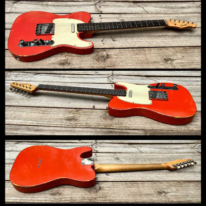 NEW Danocaster Single Cut Faded Fiesta Red