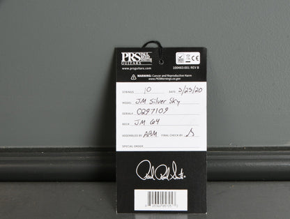 2020 Paul Reed Smith PRS John Mayer Silver Sky Frost Maple Neck
