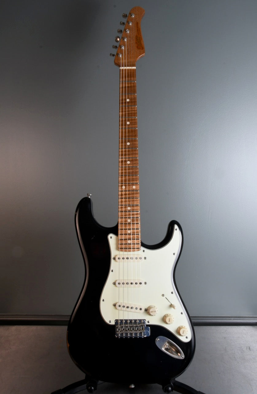 2017 Xotic XSC-1 Aged Black with Roasted Flame Maple Neck