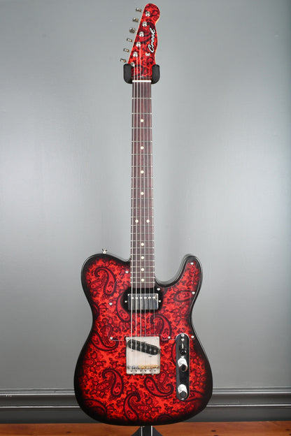 Crook Telecaster Black & Red Sparkle Paisley