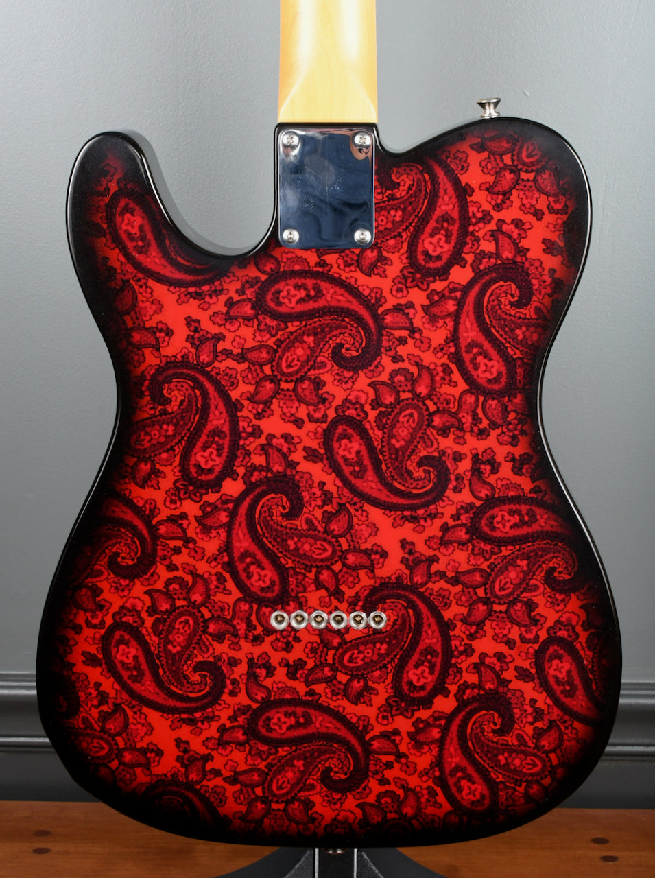 Crook Telecaster Black & Red Sparkle Paisley