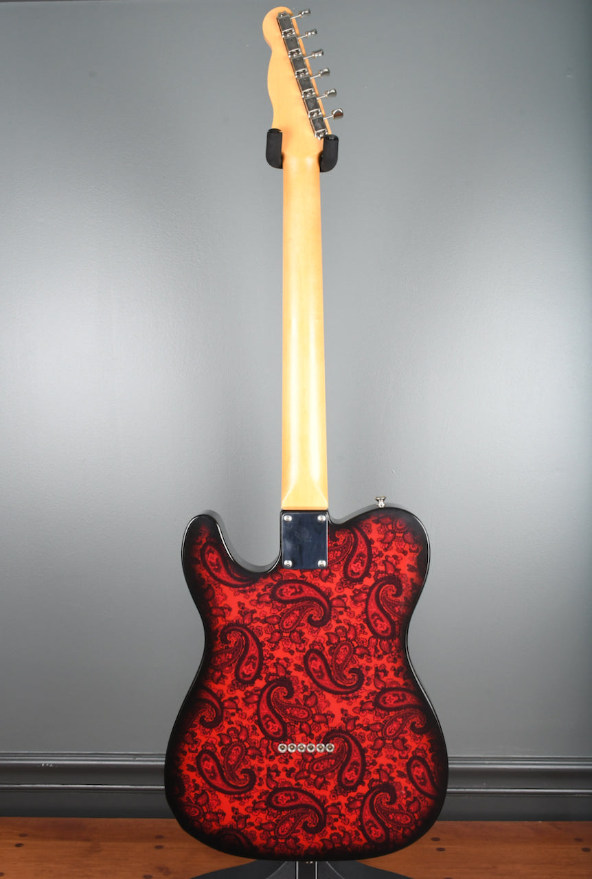 Crook Telecaster Black & Red Sparkle Paisley