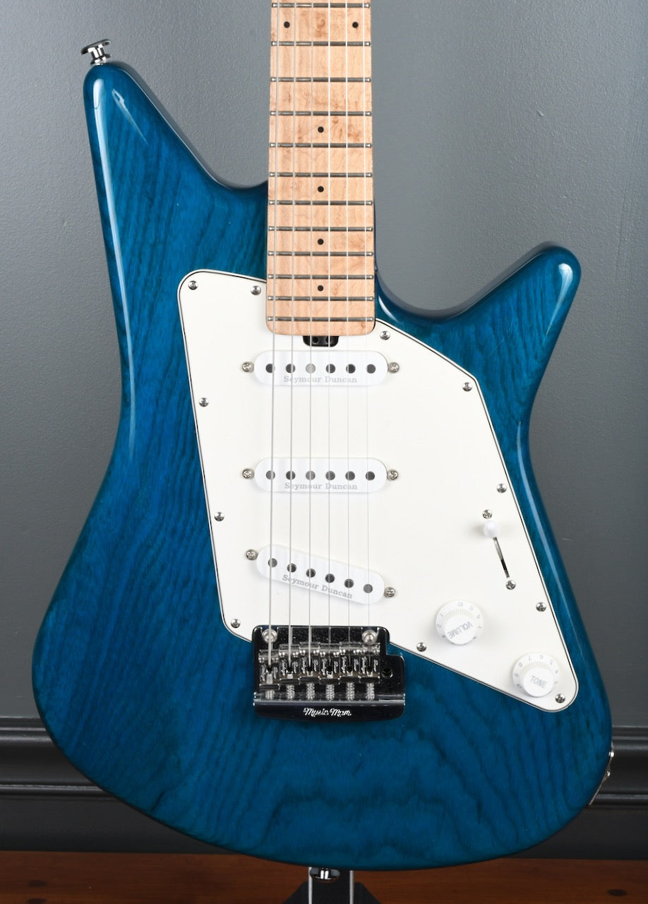 2011 Ernie Ball Music Man Albert SSS Tremolo Transparent Blue
