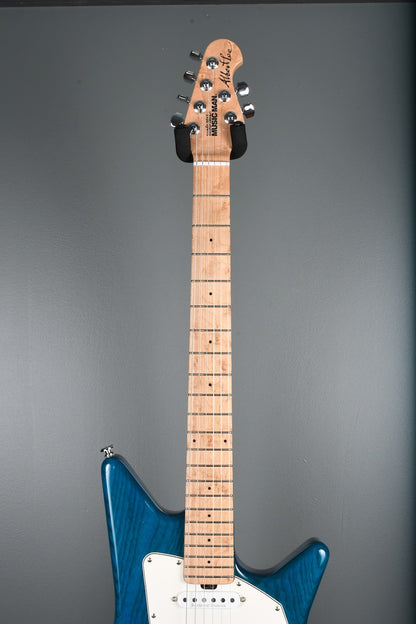 2011 Ernie Ball Music Man Albert SSS Tremolo Transparent Blue