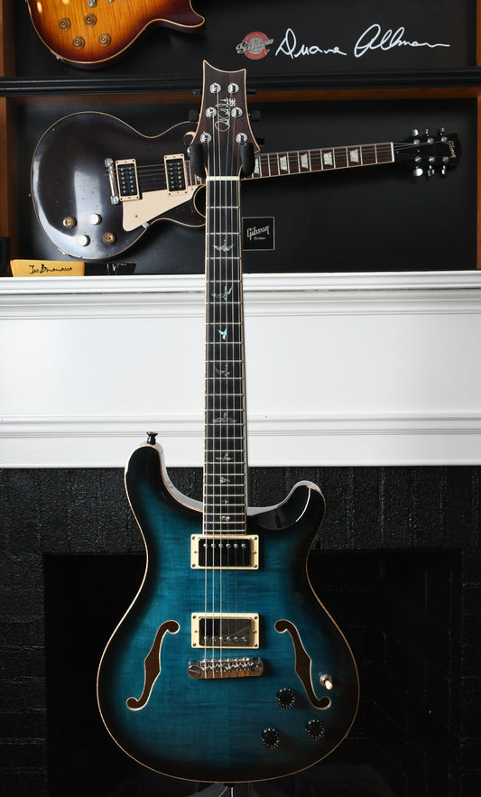 2021 Paul Reed Smith PRS SE Hollowbody II Piezo Peacock Blue Burst