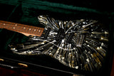 2002 Fender FSR Stratocaster Splattercaster Olympic White, Aztec Gold, and Inca Silver Swirl over Black