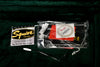 2002 Fender FSR Stratocaster Splattercaster Olympic White, Aztec Gold, and Inca Silver Swirl over Black