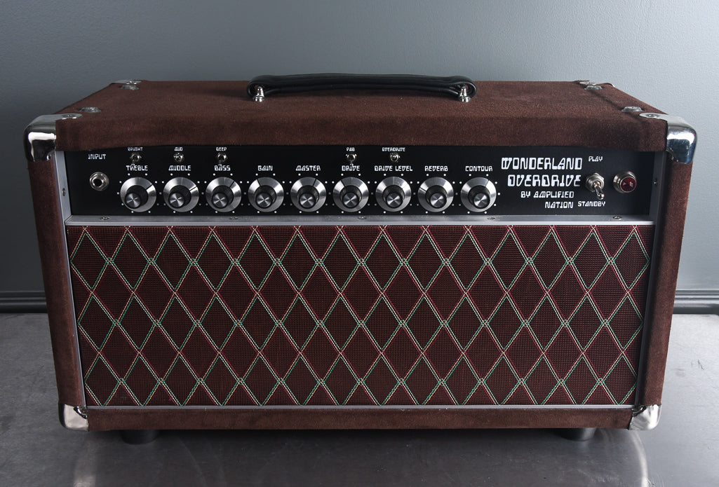 2019 Amplified Nation Wonderland Overdrive 50 Watt Head Dark Brown Suede