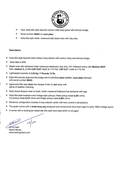 2022 Nacho Contour Body #38003 *Custom Color* Aged Gold