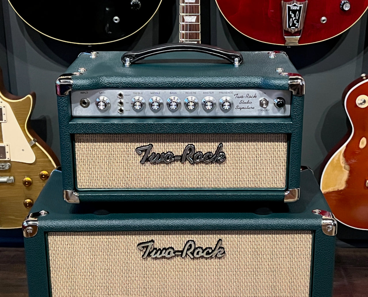 Two Rock Studio Signature Head & 1x12 Closed Back Cabinet British Racing Green/Cane Tolex