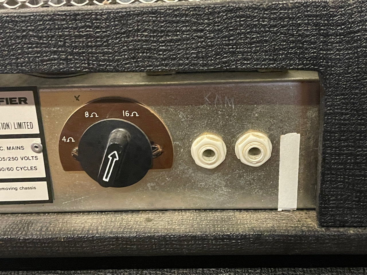 1979 HiWatt Custom 100 & 1973 HiWatt 4x12 Cabinet Black Tolex